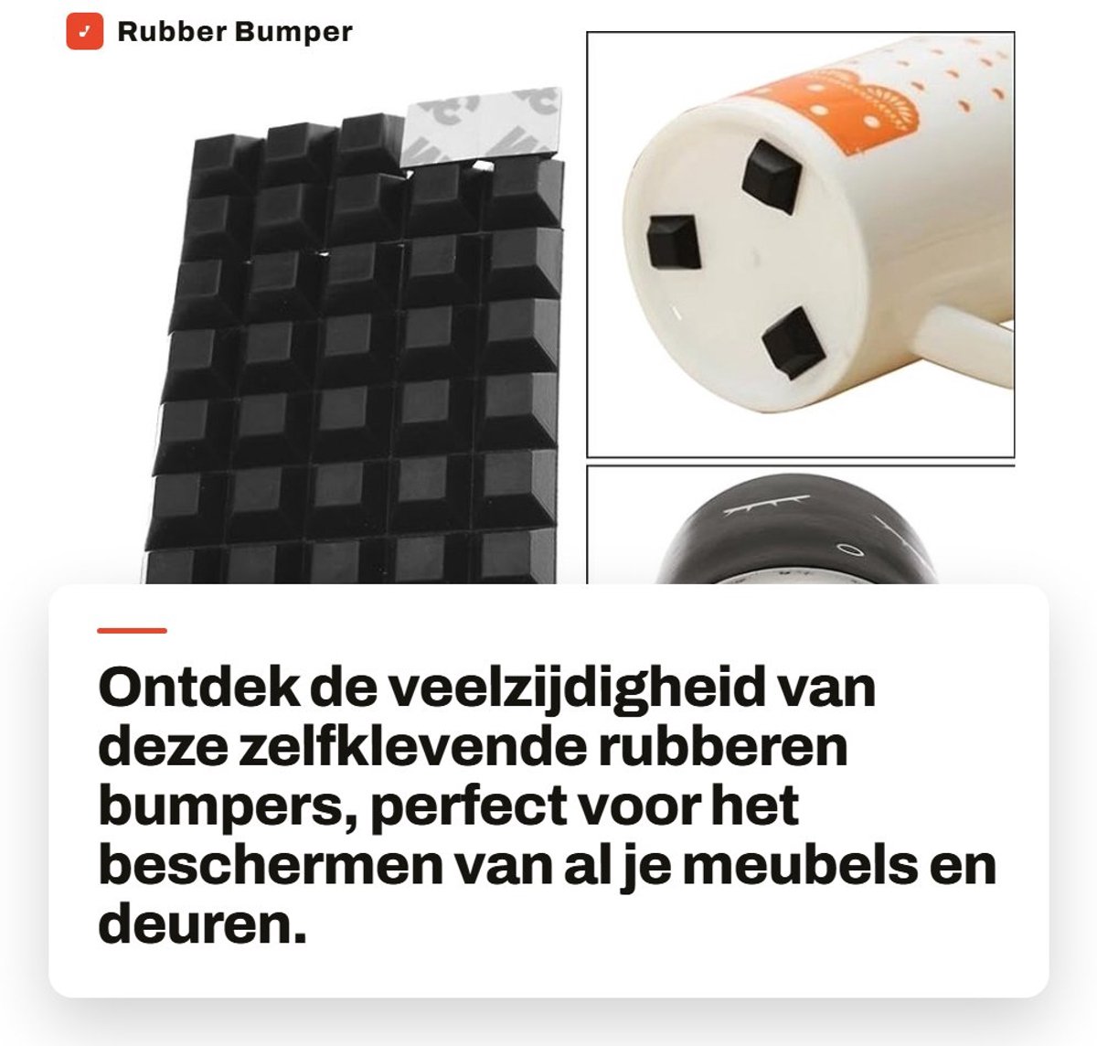 Dailygoods- Rubber Grip - 50Pcs Zelfklevende Bumper - Zwart - Antislip - Schokabsorberend - 12.7x12.7x6.2mm - Duurzaam Rubber Polyurethaan - Rubberen Bumpers