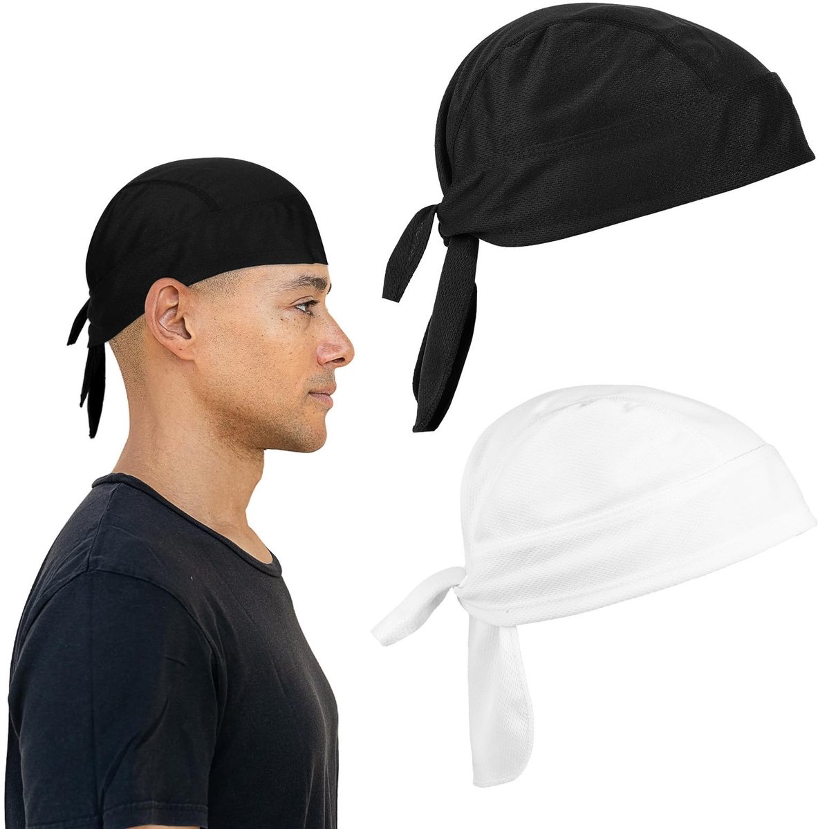 Dailygoods- Sportbandana 2 Stuks - Zweetafvoerende Hoofdomslag - Ademend - Verstelbaar - Quick-Dry - Uniseks - Hoofddoek