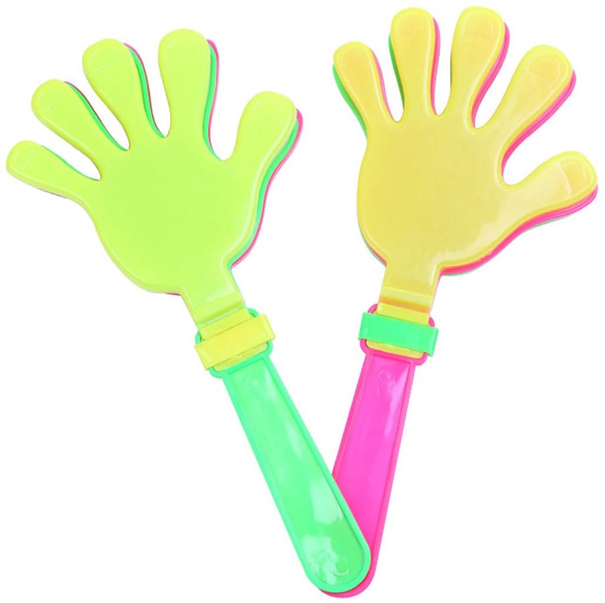 Dailygoods- Handkleppen 20 cm - 2 Stuks - Lawaaimakers - Juichen/Ruismakers - Sportevenementen - Lichtgewicht/Duurzaam - Juichklappen