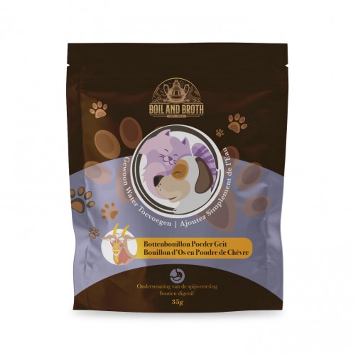 Boil & broth Boil & Broth Bottenbouillon poeder voor honden - Geit - 35 gram - goed voor 0,75 L