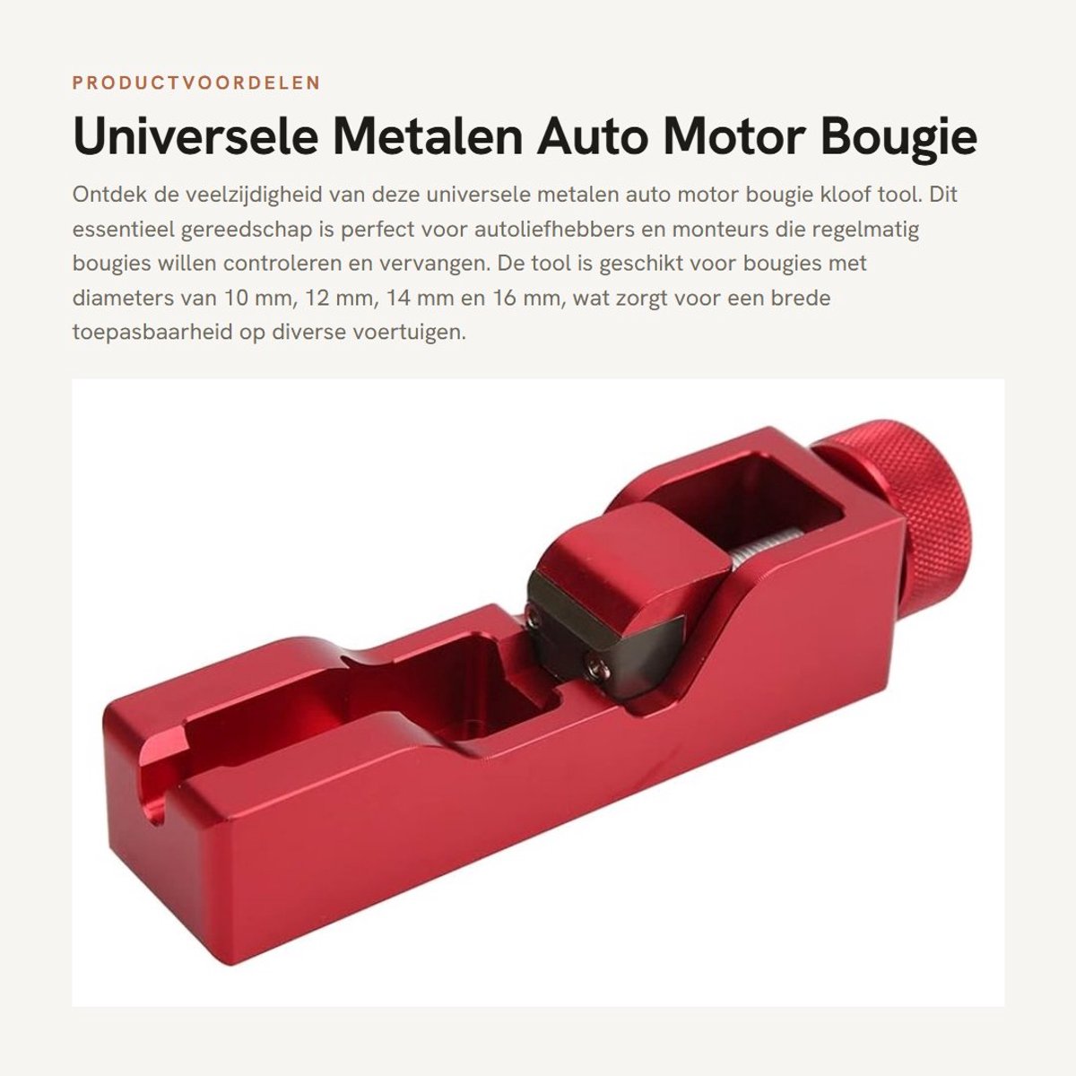 Dailygoods- Bougieklooftool Universeel - Compatibel voor 10mm/12mm/14mm/16mm - Metalen Auto Accessoire - Professioneel Gereedschap - Perfecte Opening - Bougietool