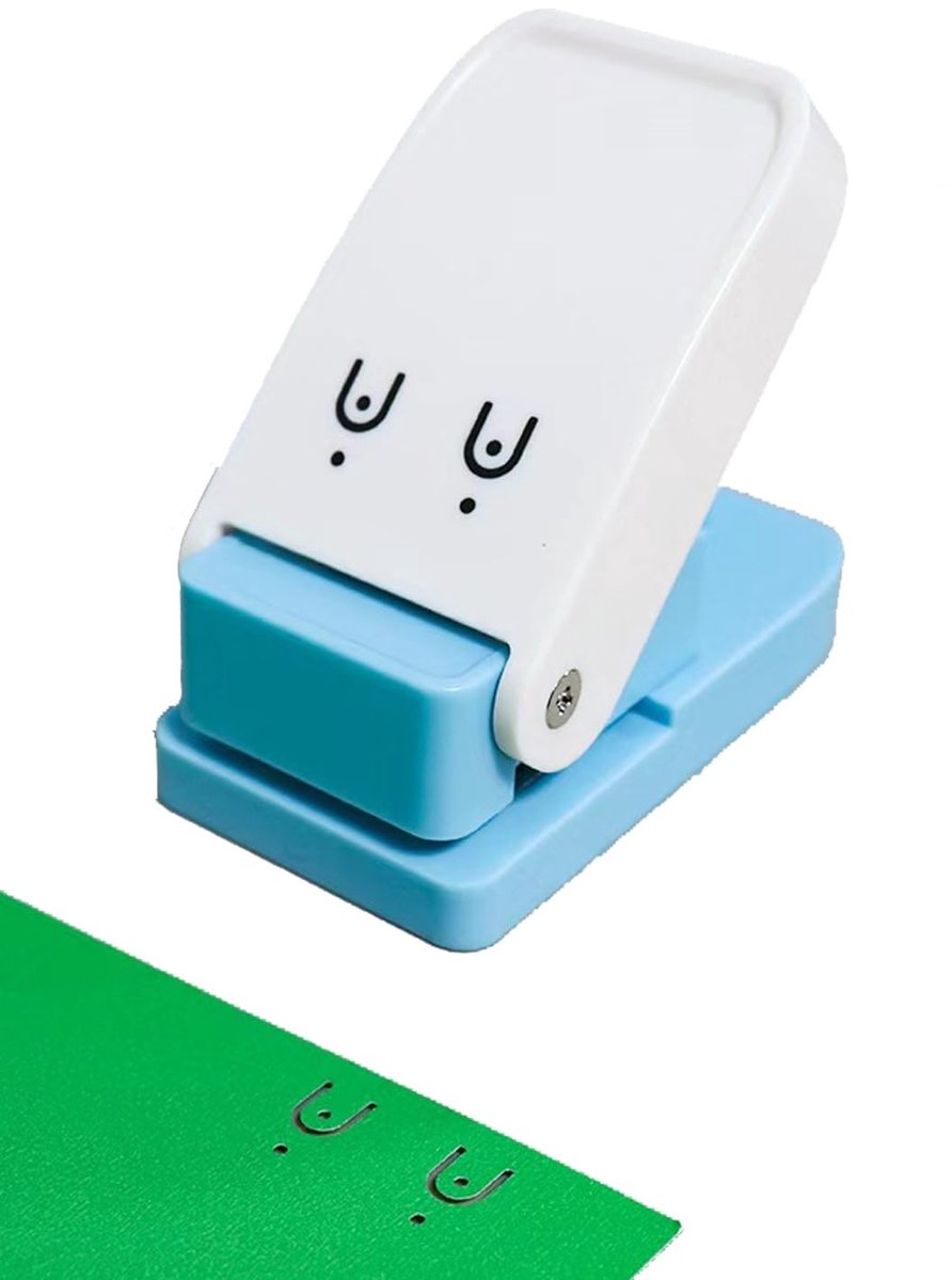 Dailygoods- Oorbelkaartperforator Draagbaar Ontwerp - Perforator 2-gaats - Kunststof - Lichtgewicht - Compact - Eenvoudig te Bedienen