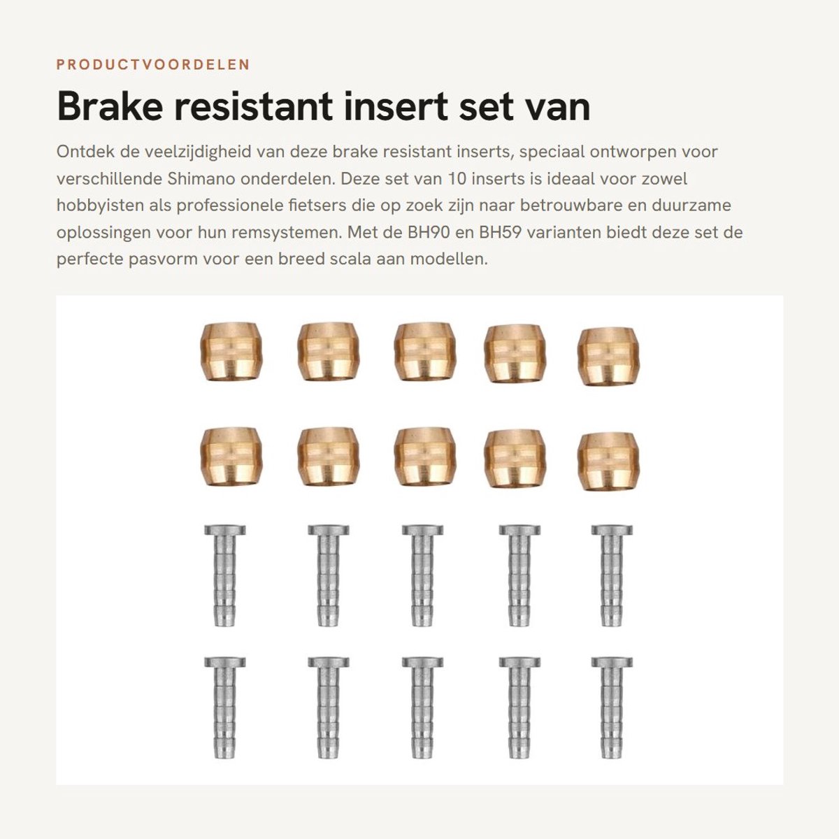 Dailygoods- Remvaste Inzetstuk - 10-delige Set - Fietsremvaste/Stekkerinzet - Hoogwaardige Materialen - Roestvrij Staal - Eenvoudig te Installeren - Fietsremonderdelen