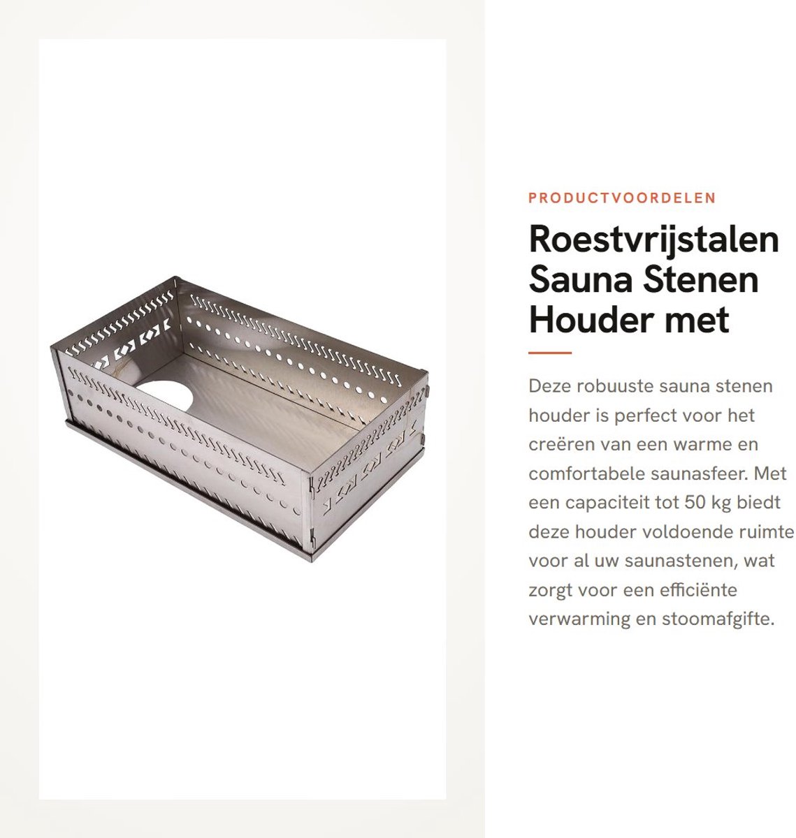 Dailygoods- Sauna Stenen Houder Roestvrij Staal - Mand tot 50 kg - Hoge Capaciteit - Snelle Opstelling - Thermische Geleidbaarheid - Comfortabele Sfeer