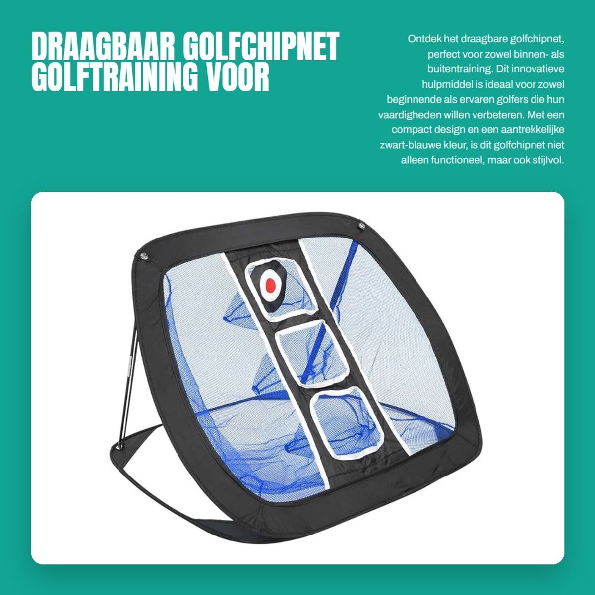 Dailygoods- Golfchipnet Draagbaar - Golfmat - Golfset - Indoor/Outdoor Training - Antislip - Lichtgewicht - Golfnet