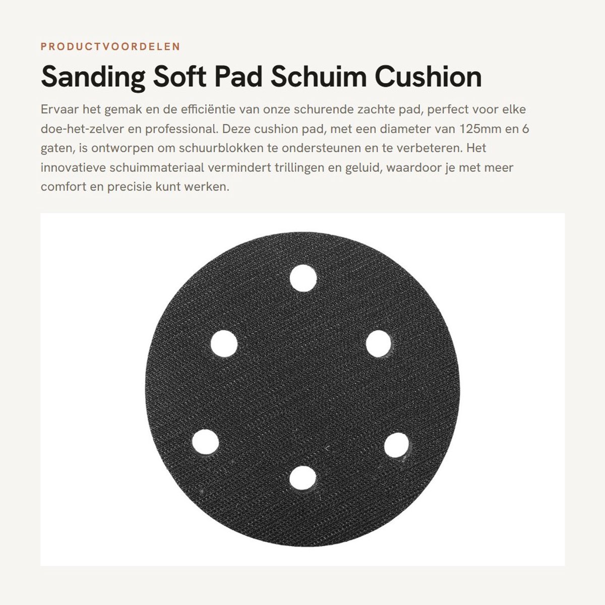 Dailygoods- Buffer Pad 125mm - Zachte Spons - Interface Kussen - Antivibratie - Demping - Geschikt voor Polijstmachine - Polijstpad