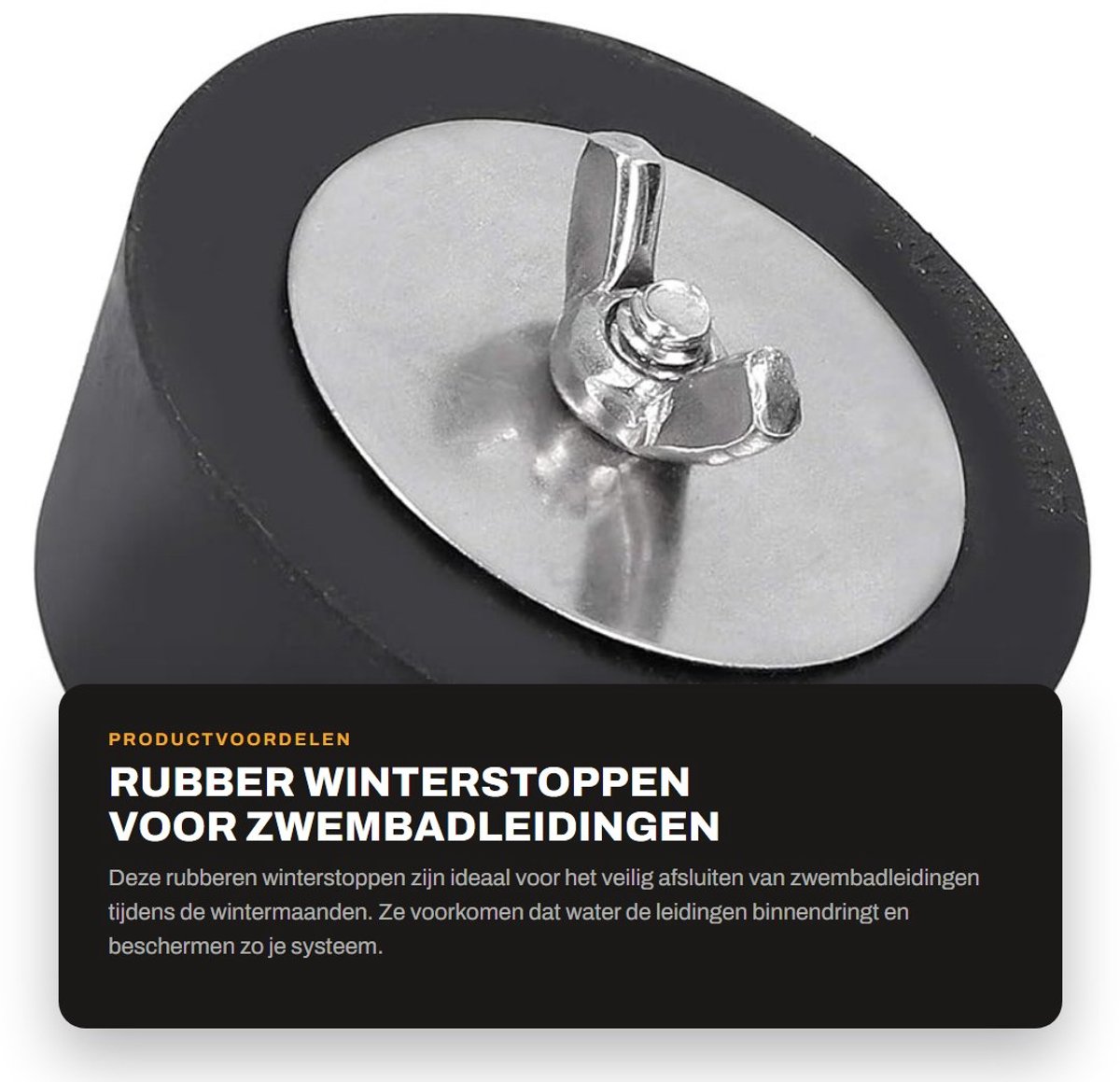 Dailygoods- Winterstoppen Rubber - Overwinteringsplug - Pijpdop - Expansieplug - 63 mm - RVS-schroef - Voorkomt waterinfiltratie