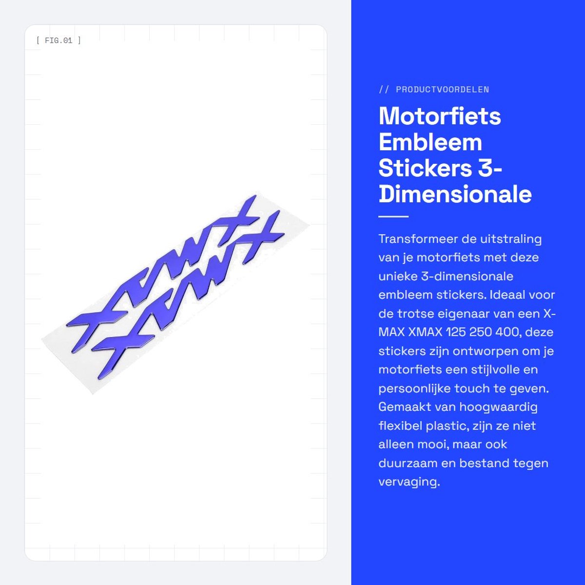 Dailygoods- Motorfiets Embleem 3-Dimensionale Decals - Flexibel Plastic - Duurzaam - Anti-Schurend - Stijlvol Ontwerp - Verfraaiing Motorfiets - Motorfietsstickers