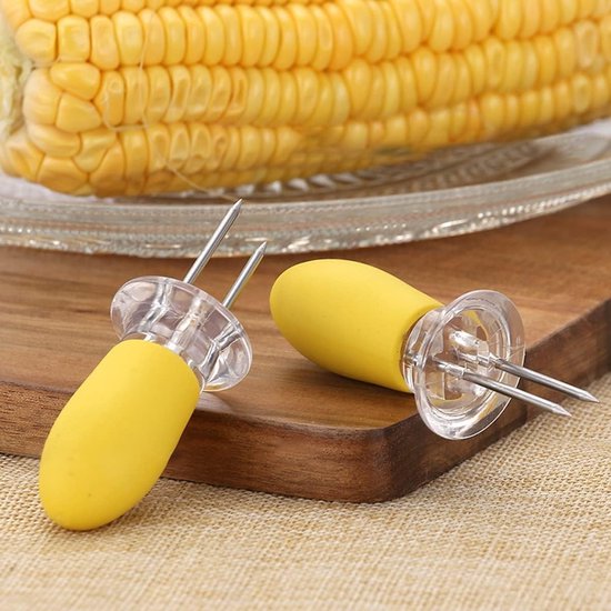 12 Paar Maïskolfhouders van RVS, BBQ Gereedschap, Keukenaccessoires voor Makkelijk Eten van Maïs — afbeelding 5