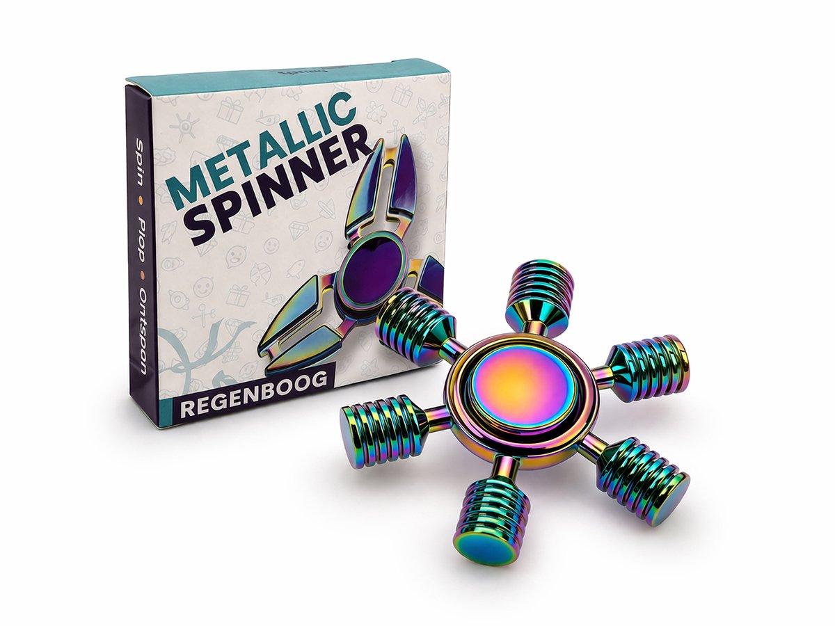Metalen Fidget Spinner - Fidget toys - Sensorisch speelgoed - Six blade - Holografisch