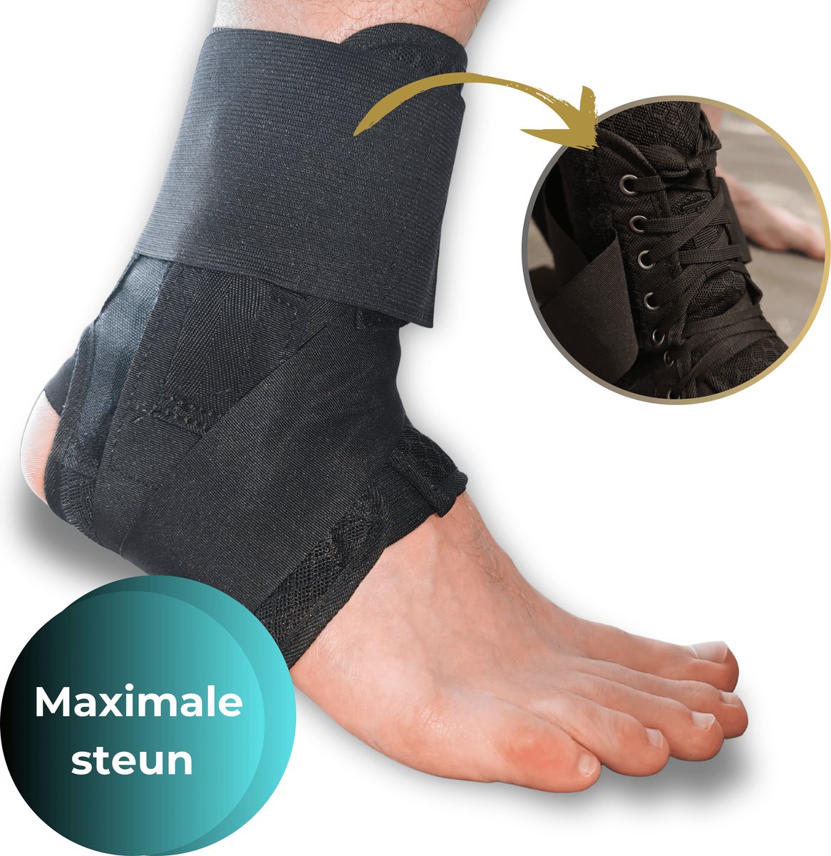 Altoura® Enkelbrace Comfort+ - Met Veters & Klittenband - Zeer comfortabel - Maat L - Hielspoor - Enkel Bandage - Strassburg Sok - Dames/Heren - Voetbrace - Achillespees Brace