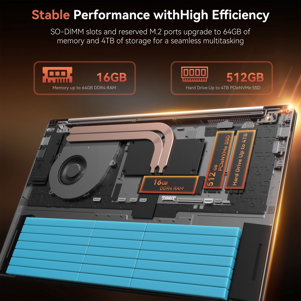 2025 AMD laptop - 15.6 inch Laptop met AMD Ryzen 7 5000 Serie (8C/16T, tot 4.3GHz) - 16GB RAM 512GB NVMe SSD Windows 11 Pro Laptop - Radeon RX Vega 8 graphics - WiFi 6 — afbeelding 6