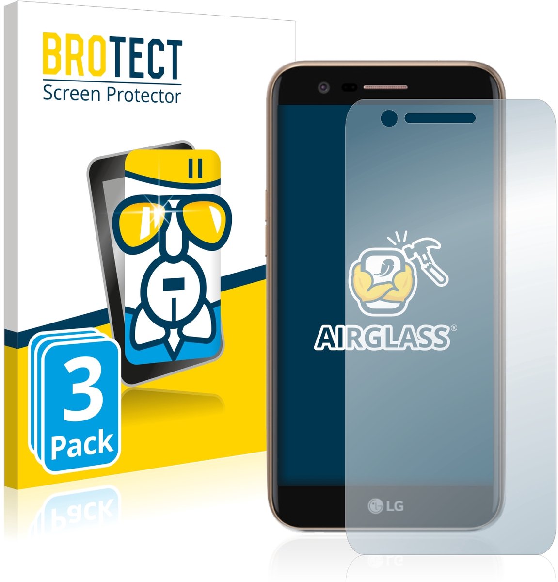 Screenprotector 3 Stuks voor LG K10 2017 Beschermglas transparant