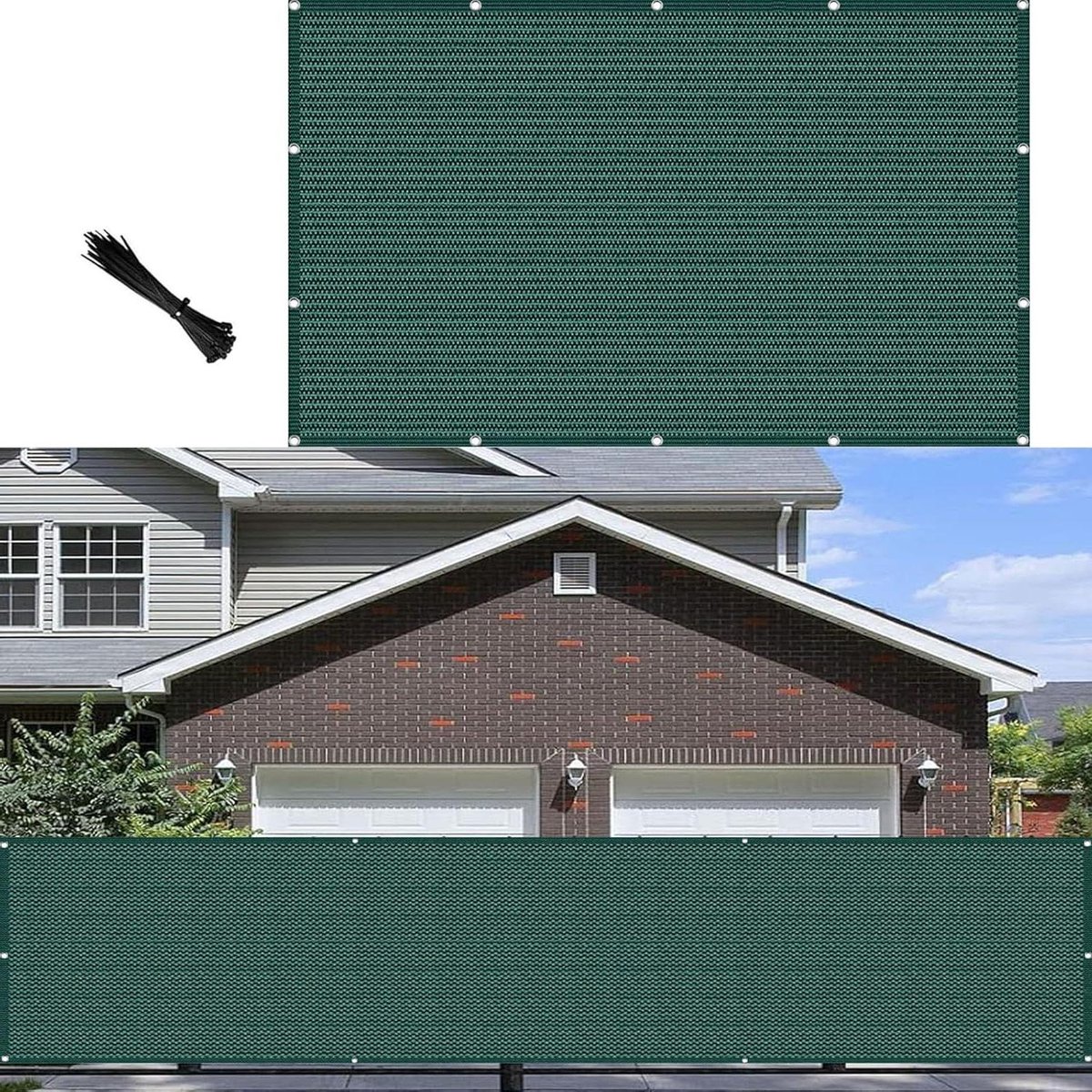 Balkonscherm Ademend - Privacy Scherm - Meer Privé Buiten - 98% UV Bescherming - 100 x 240 cm - Donkergroen