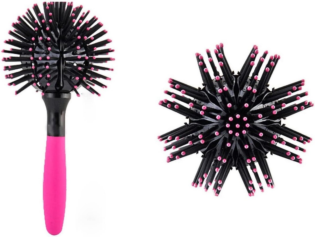 3D Ronde Haarborstels voor Eenvoudig Ontklitten, Hittebestendige Styling Tools voor Krullend en Lang Haar, Geschikt voor Nat en Droog Haar