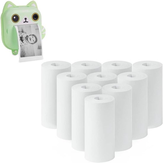 10 Rollen Thermisch Printpapier Voor Kindercamera – 55 X 600 Mm – Direct Fotopapier – Navulrollen Voor Instantcamera’s – Waterbestendig En Duurzaam