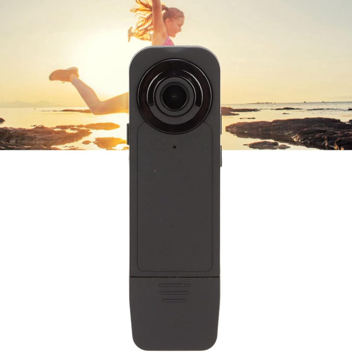 REN®Bodycam -Body cam - Body camera - Draaibare Lens HD 1080P - 3,91 cm - Zwart - 13cm x 5cm x 3cm
