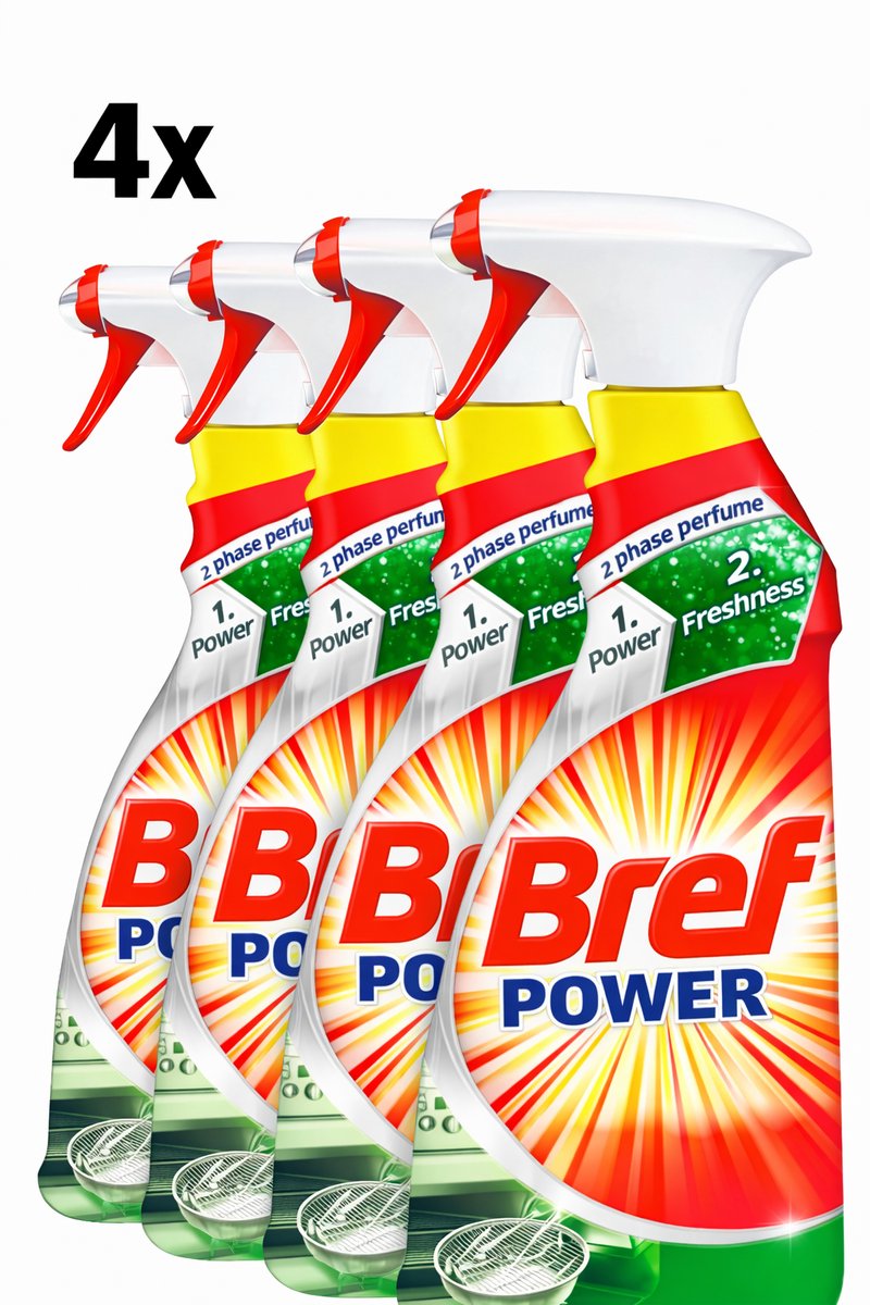 4 x Bref Power - Keukenreiniger - Spray - Ontvetter - 750 ml