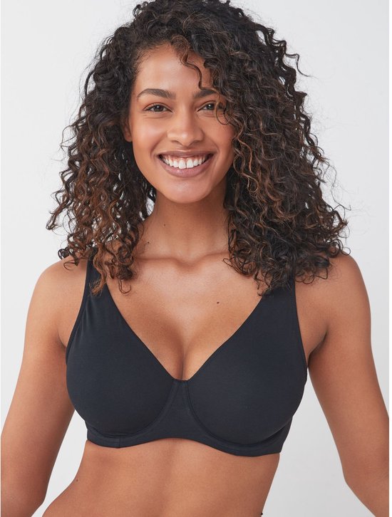 Next - Dames - DD+ ultiem comfort beha's van katoenmix verpakking van 3 - Zwart