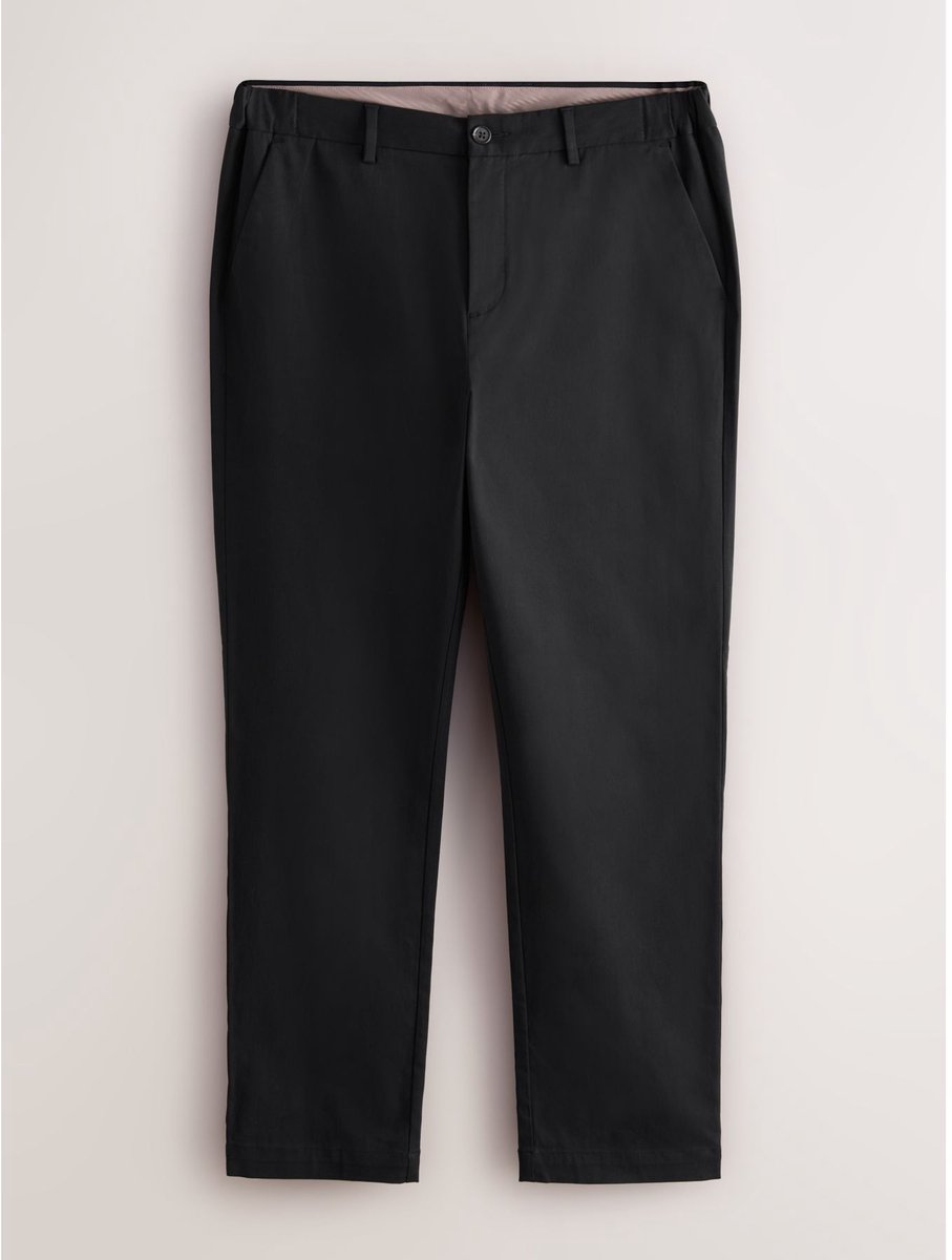 Next - Heren - N. Premium nette chino van een mix van katoen en TENCEL™-lyocell met comfortabele tailleband en aansluitende pasvorm - Zwart
