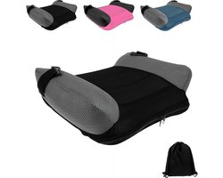 Opblaasbare Autostoelverhoger voor Kinderen - Zitverhoger - Draagbare Reis Autozitje met Draagtas & Veilige Gesp - Ademend 3D Mesh - Opblaasbare Booster - Machinewasbaar - Snel Opblazen / Laten leeglopen - Voor Thuis/Eten/Reizen - Zwart - SOLLBRY®