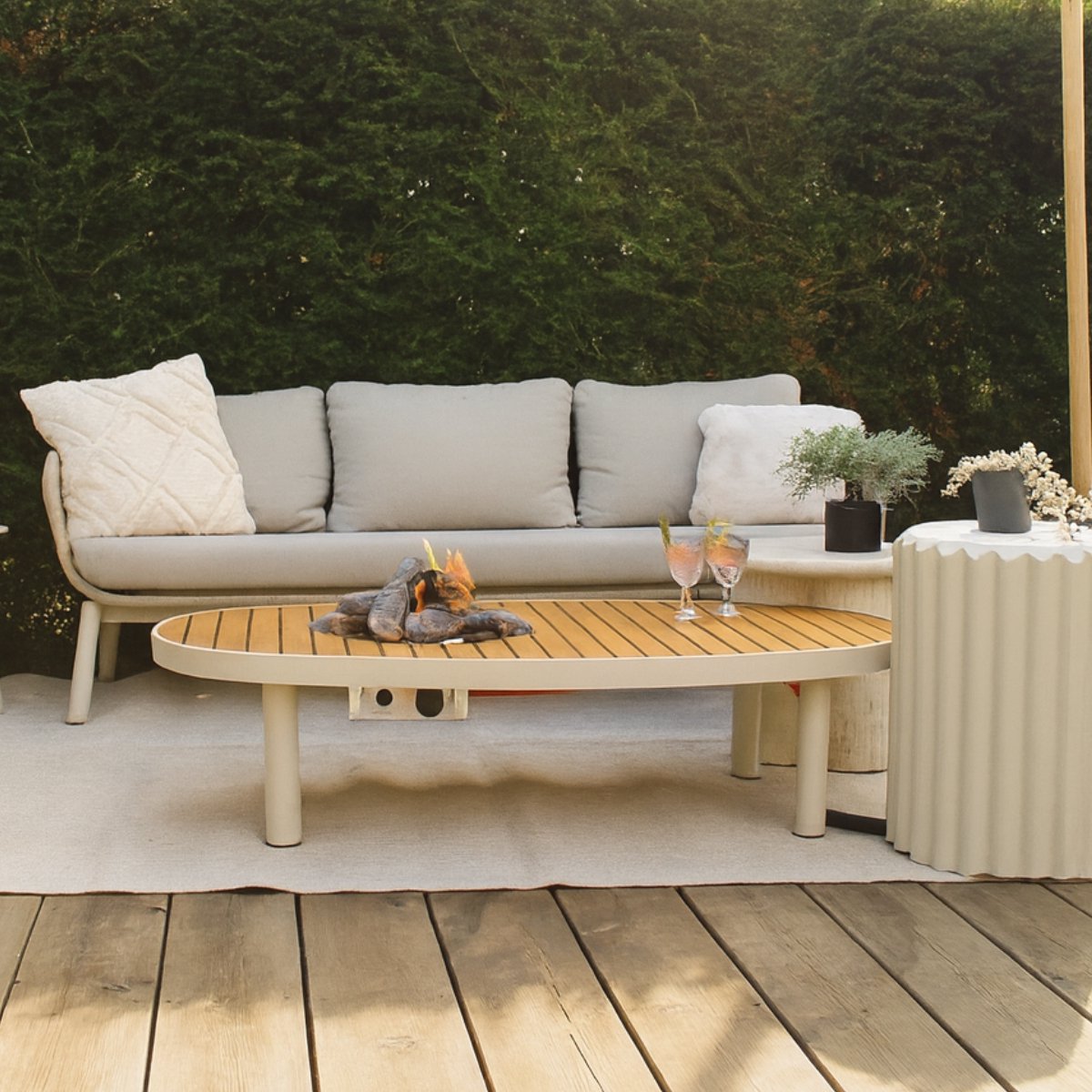 Happy Cocooning Riviera 140 - Fire Table - Oyster Beige