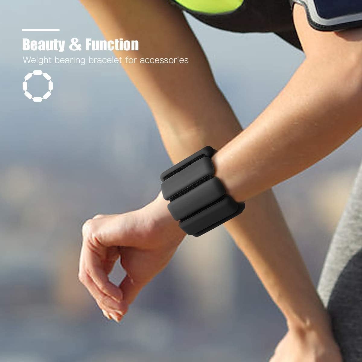 2 stuks verstelbare polsgewichten enkelgewichten voor oefeningen wandelen joggen yoga aerobics pilates gewichtsarmband fitnessarmband (14-23 cm)(zwart) – foto 5