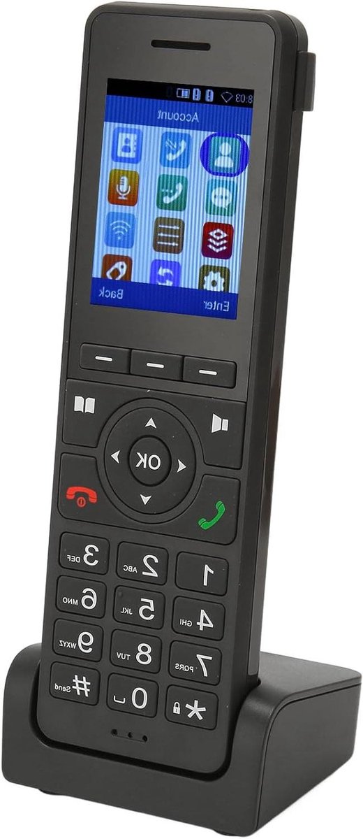 Draadloze VoIP Telefoon - Vaste Telefoon Wifi - Heldere Gesprekken - Intelligente Ruisonderdrukking - 2.4 inch Kleurenscherm - Zwart