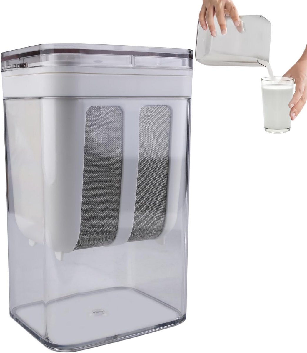 Yoghurtzeef met Deksel, Fijnmazig Filter voor Sap en Keukenaccessoires (Wit) - Ideaal voor Gezonde Recepten en Eenvoudige Bereiding