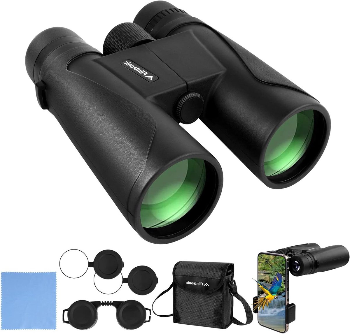 Krachtige 12x42 Verrekijkers met Hoge Definitie, Waterdicht en Fog Free, Ideaal voor Jagen, Vogelspotten en Buitenactiviteiten