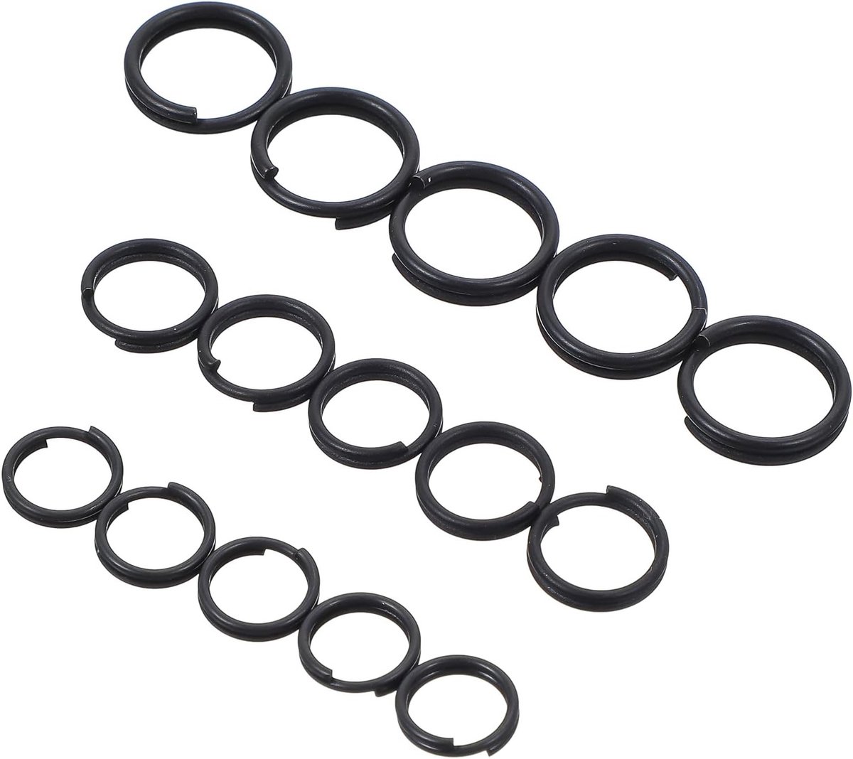 60 Stuks Sleutelhangers met Splitringen en O-Ringen voor Sieraden en Creatief Knutselen - Mini Formaat 7mm/8mm/10mm