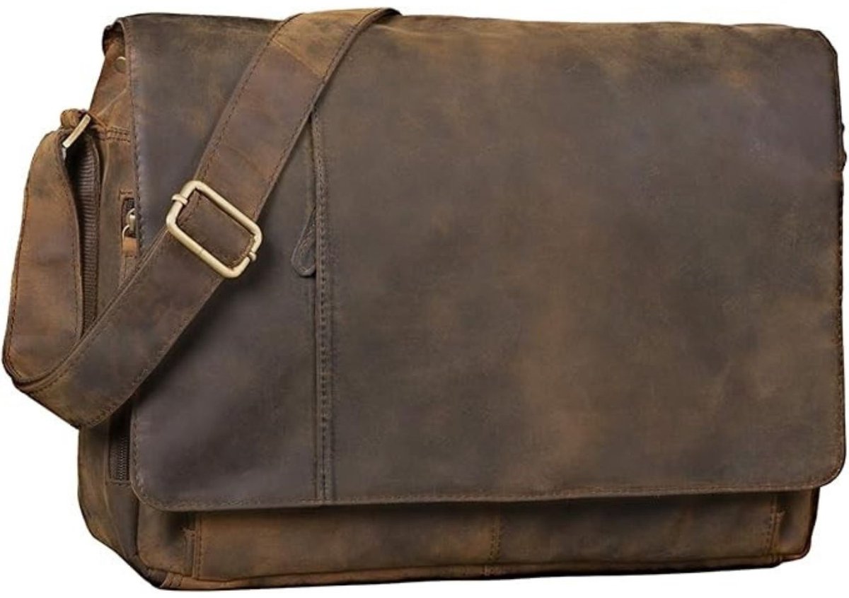 Leren Laptoptas - Laptoptas - Leren Tas - Luxe Leren Laptoptas - Werktas - Schoudertas - Business Tas - Leren Business Tas - 15,6 inch - Bruin - van Imperatoris