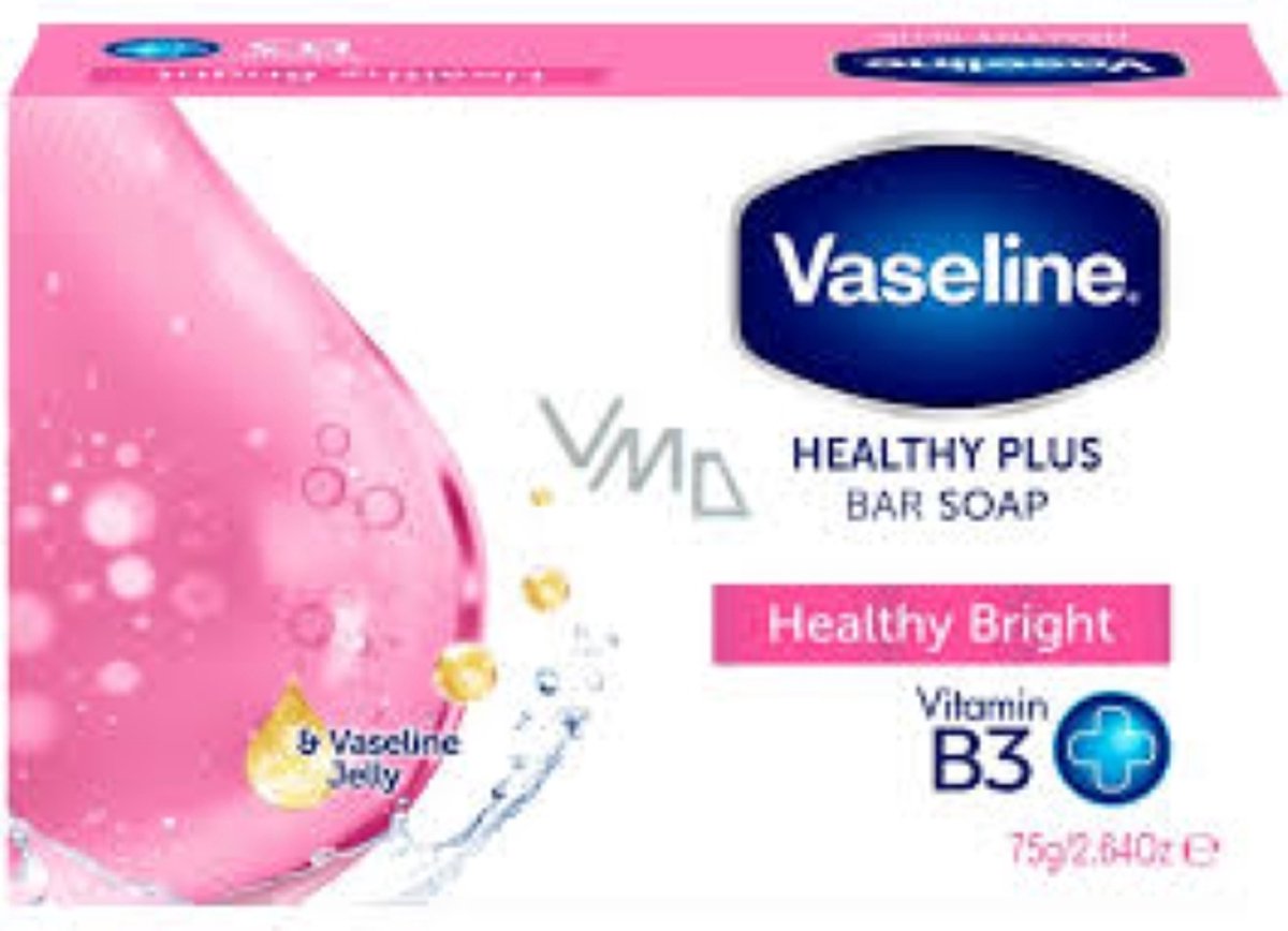 Vaseline HEALTHY PLUS BARSZESEEP 75 G VOOR GESUNDE, LICHTGEKLEurde HUID MET VITAMINE B3