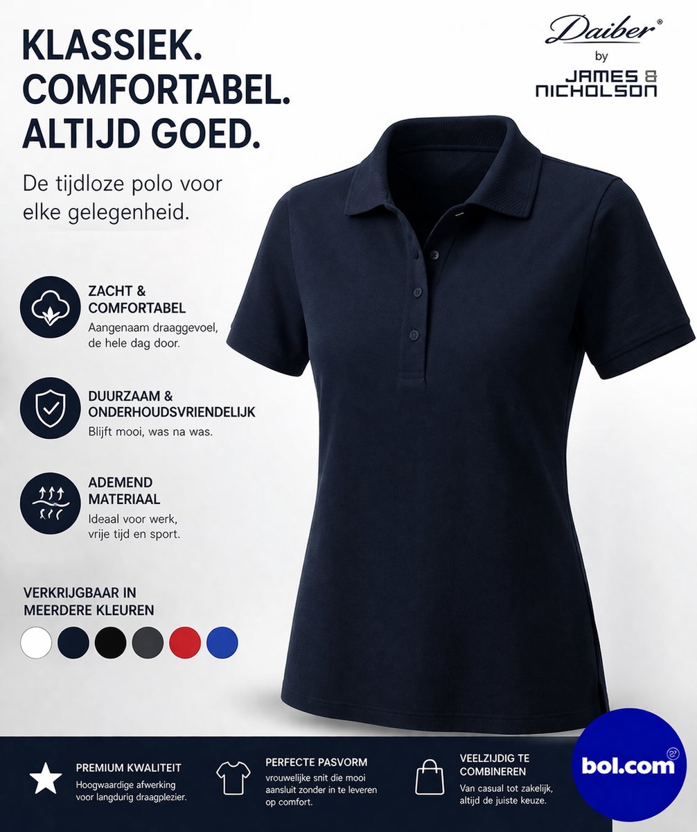 James & Nicholson Vrouwen/dames Basic Polo (Zwart)