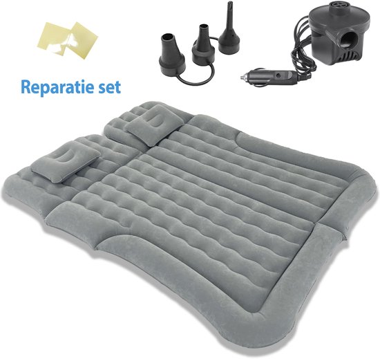 Opblaasbaar Bed voor Achterbank - 2-Persoons Auto Matras - Inclusief Pomp, Kussens & Opbergtas - Antraciet van Merkloos — afbeelding 4