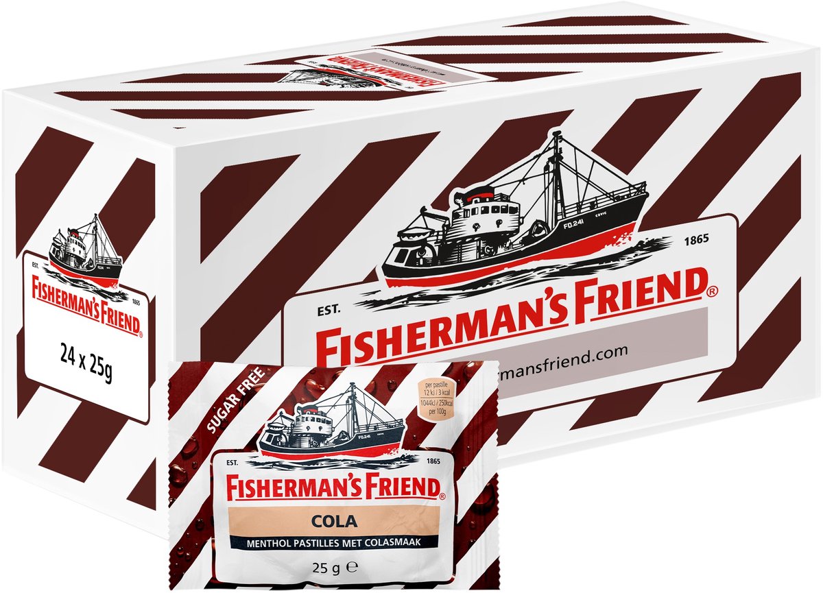 Fisherman's Friend - Cola Suikervrij - 24 zakjes - 25 gram