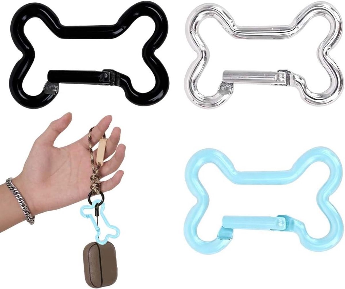 Set van 4 Aluminium Carabiners, Lichtgewicht Haakjes voor Waterflessen, Rugzakken en Sleutels, Ideaal voor Buitenactiviteiten