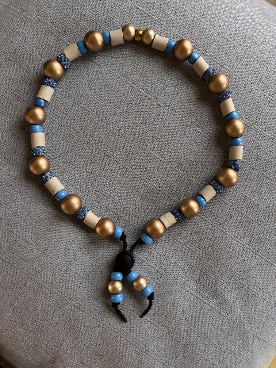 Natuurlijke Keramische Kralenketting voor Honden(anti Teek) – Handgemaakt & Stijlvol-Charlie-44/47cm-NaamopKado-Hondensierraad