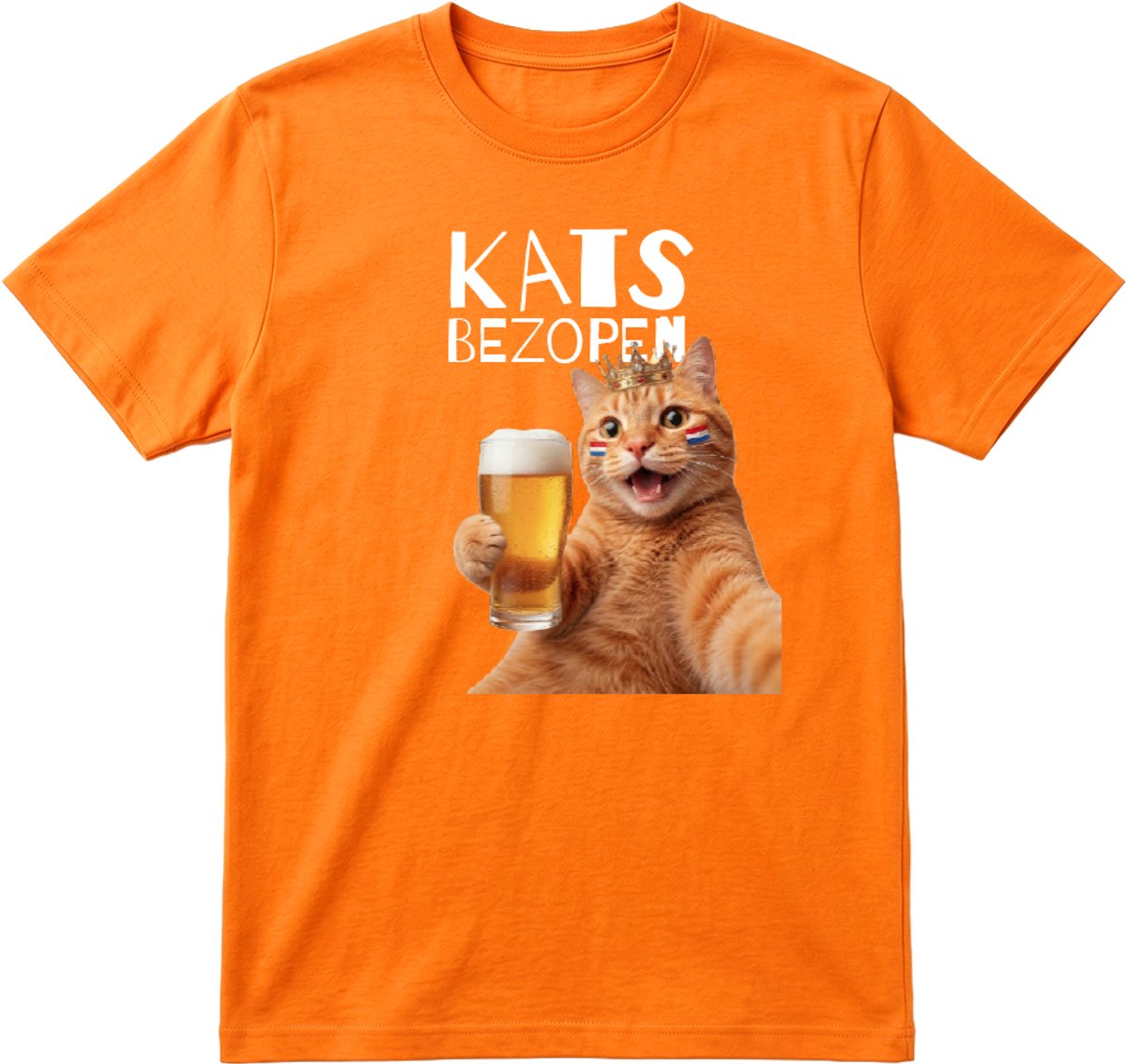 Koningsdag Kleding | Fotofabriek Koningsdag t-shirt heren | Koningsdag t-shirt dames | Oranje shirt | Maat XL | Kats Bezopen