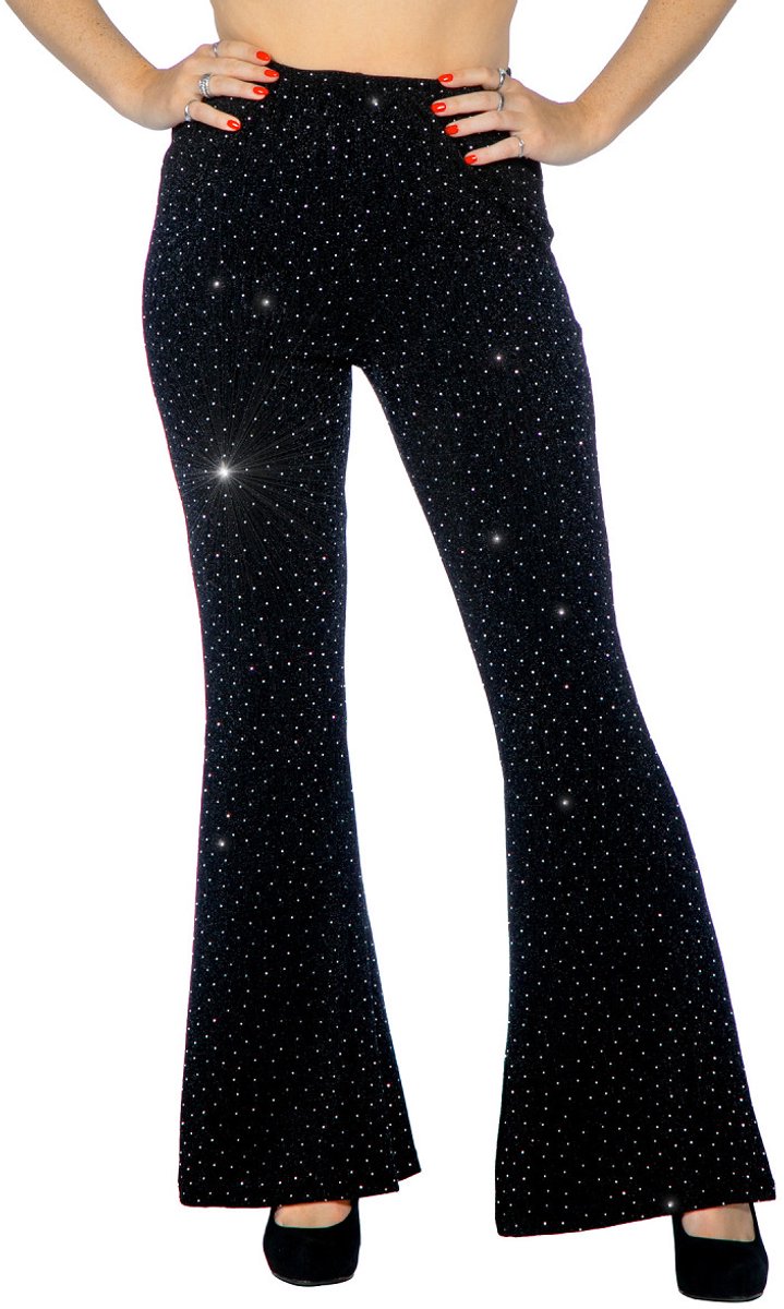 Sparkle Night Flared Broek Zwart Vrouw