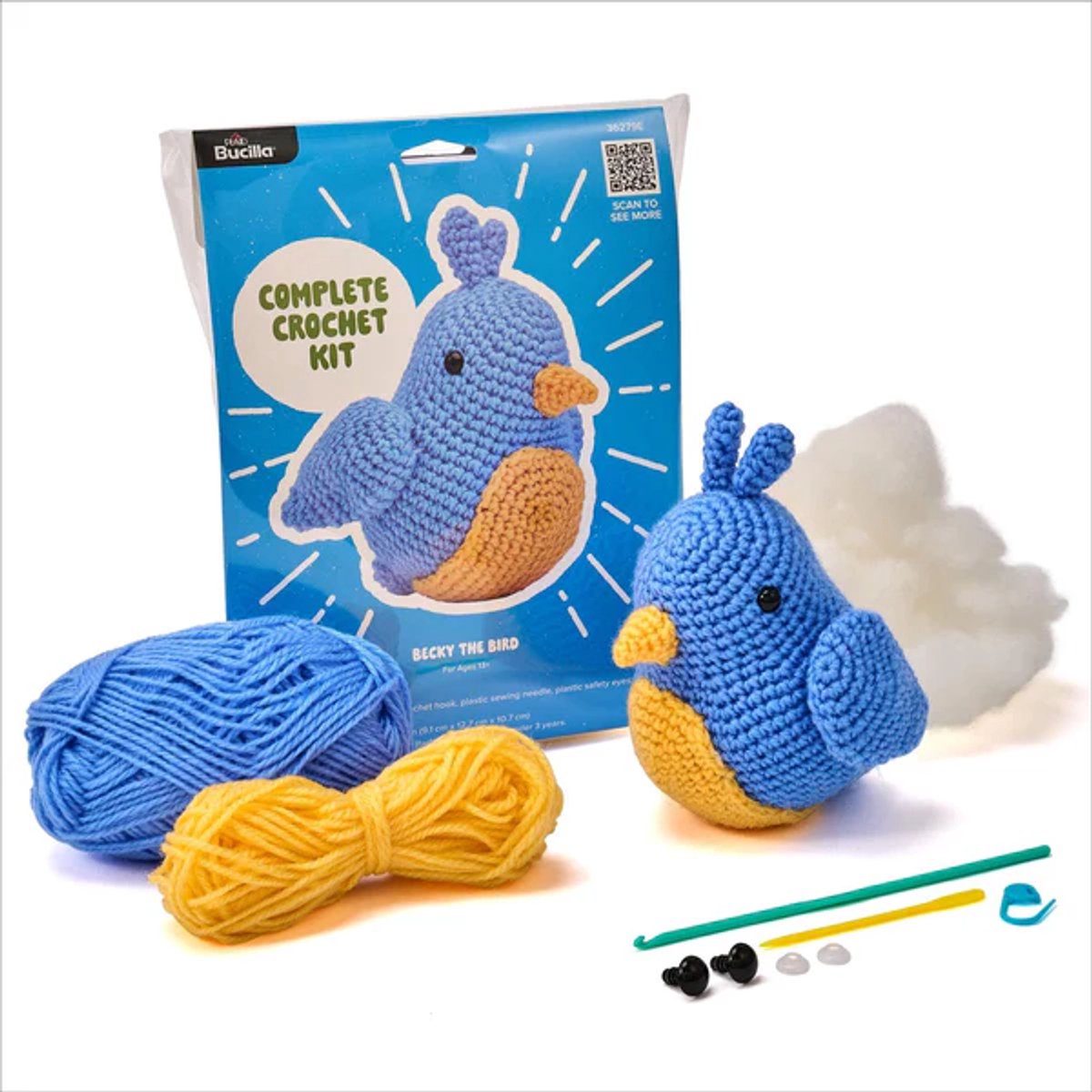 Plaid Bucilla - Haakpakket - Crochet - Becky the bird - Becky de vogel - 36279E