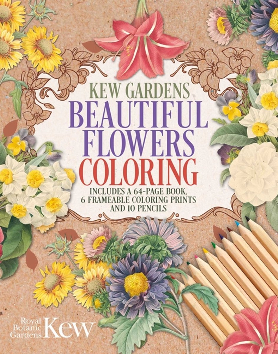 Sirius Coloring Kits- Kew Gardens Beautiful Flowers Coloring Kit