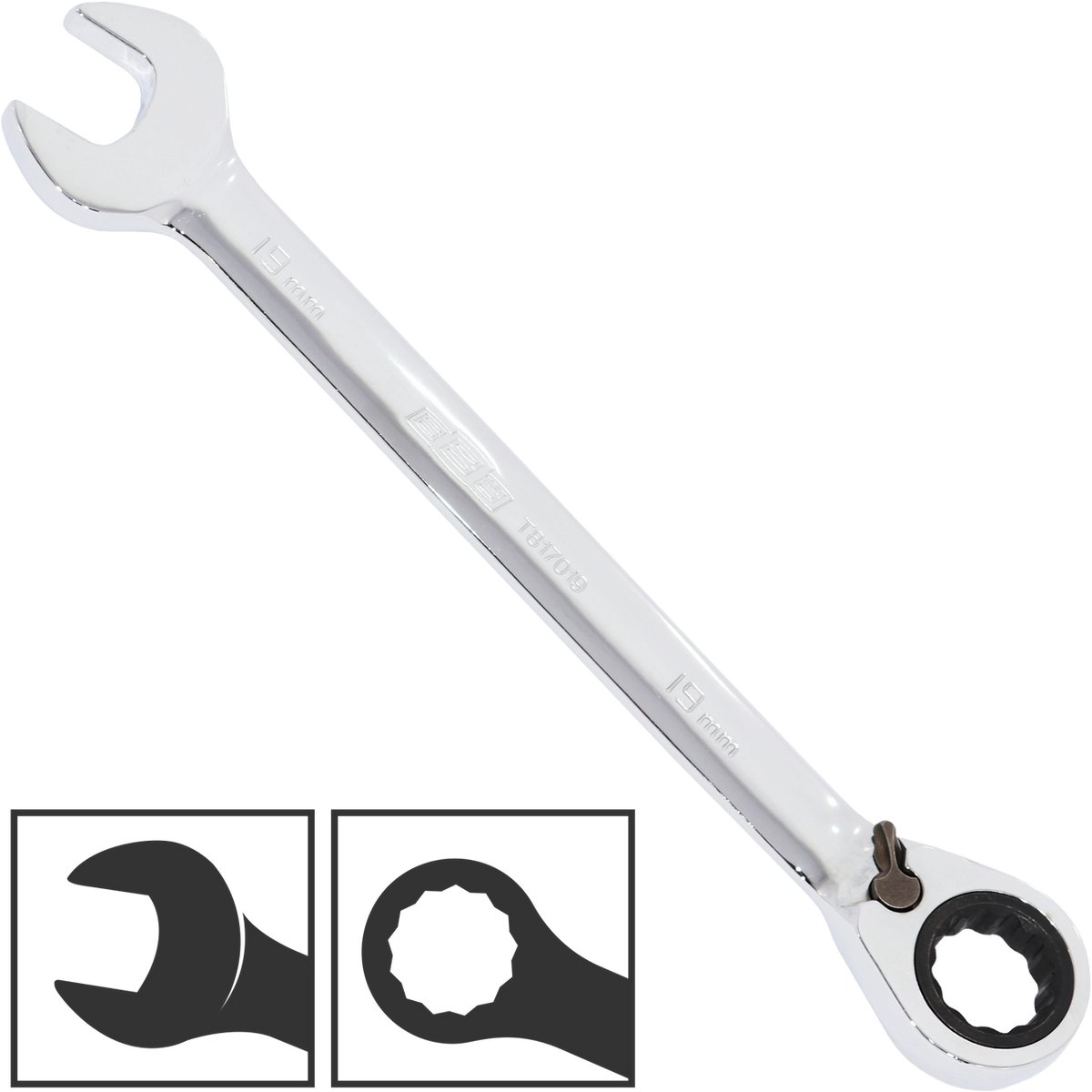 888 - Omschakelbare Ringratel steeksleutel 11MM