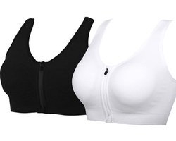 carmdering - Sportbeha - Sport Bh - Tank Top Met Racerback - Voorste Ritssluiting - Uitneembare Cups - Polyamide Mix - Draadloos Comfort - Ideaal Na Operatie - 1 Stuk