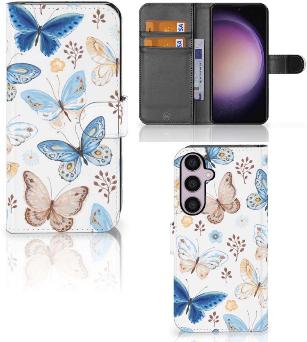 Telefoonhoesje met Pasjes voor Samsung Galaxy S24 Plus Vlinder