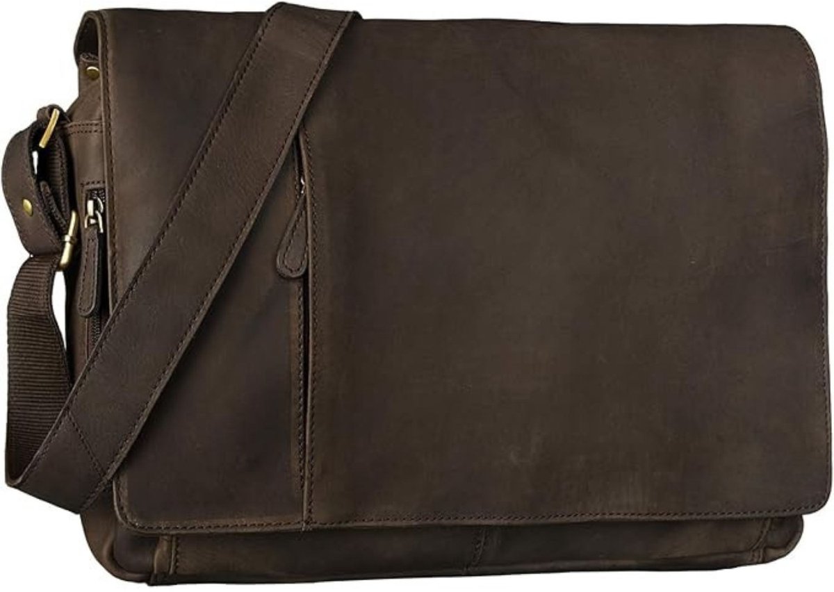 Leren Laptoptas - Laptoptas - Leren Tas - Luxe Leren Laptoptas - Werktas - Schoudertas - Business Tas - Leren Business Tas - 15,6 inch - Donkerbruin - van Imperatoris