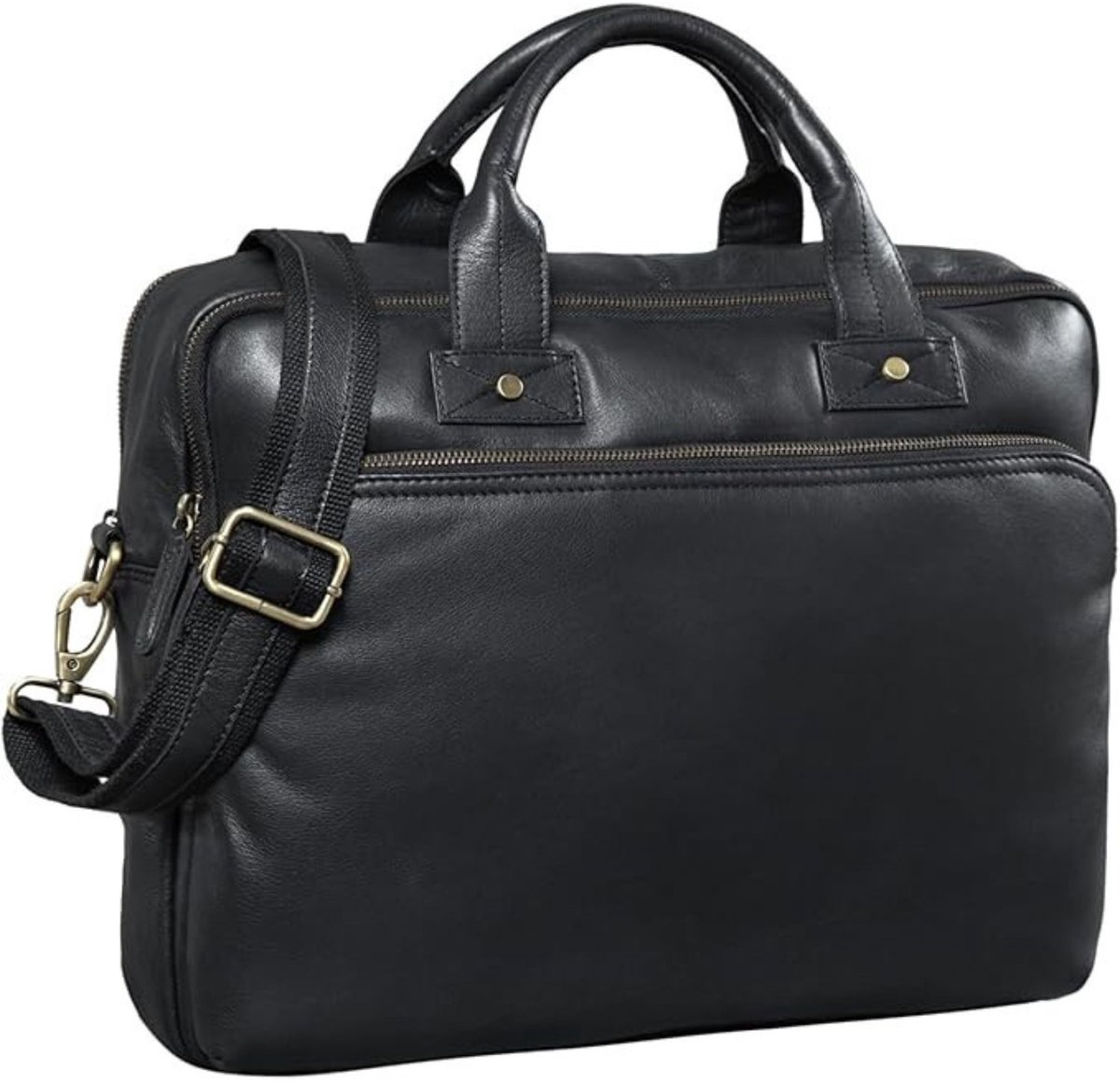Leren Laptoptas - Laptoptas - Leren Tas - Luxe Leren Laptoptas - Werktas - Schoudertas - Business Tas - Leren Business Tas - 15,6 inch - Zwart - van Imperatoris