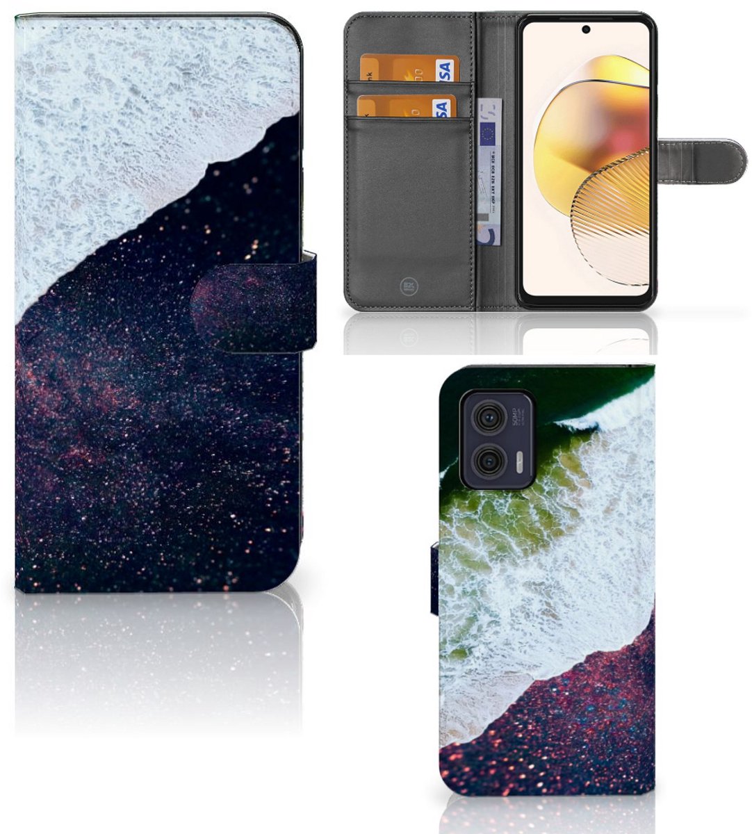 Motorola Moto G73 Book Case Sea in Space