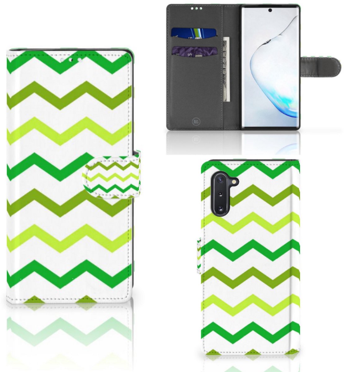 Samsung Galaxy Note 10 Telefoon Hoesje Zigzag Groen