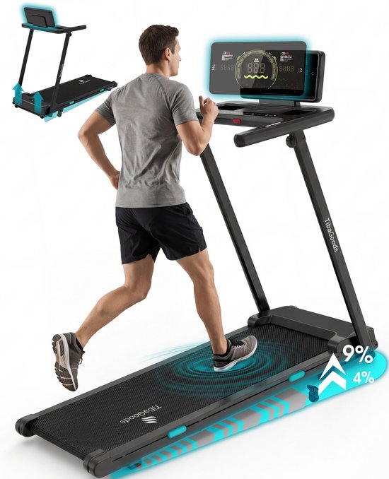 TibaGoods loopband 1-12 km/u - Belastbaar gewicht 130kg - Loopbanden voor thuis - Loopband inklapbaar - Wandelband - Walking pad - Inclusief digitale display - loopbanden vergelijking